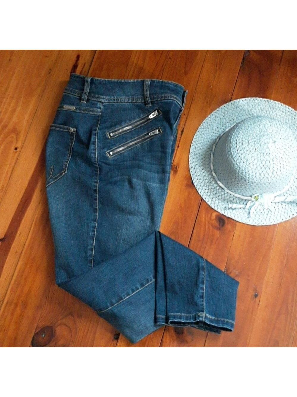 INC Denim skinny leg zipper  pockets stretch jeans Size 2